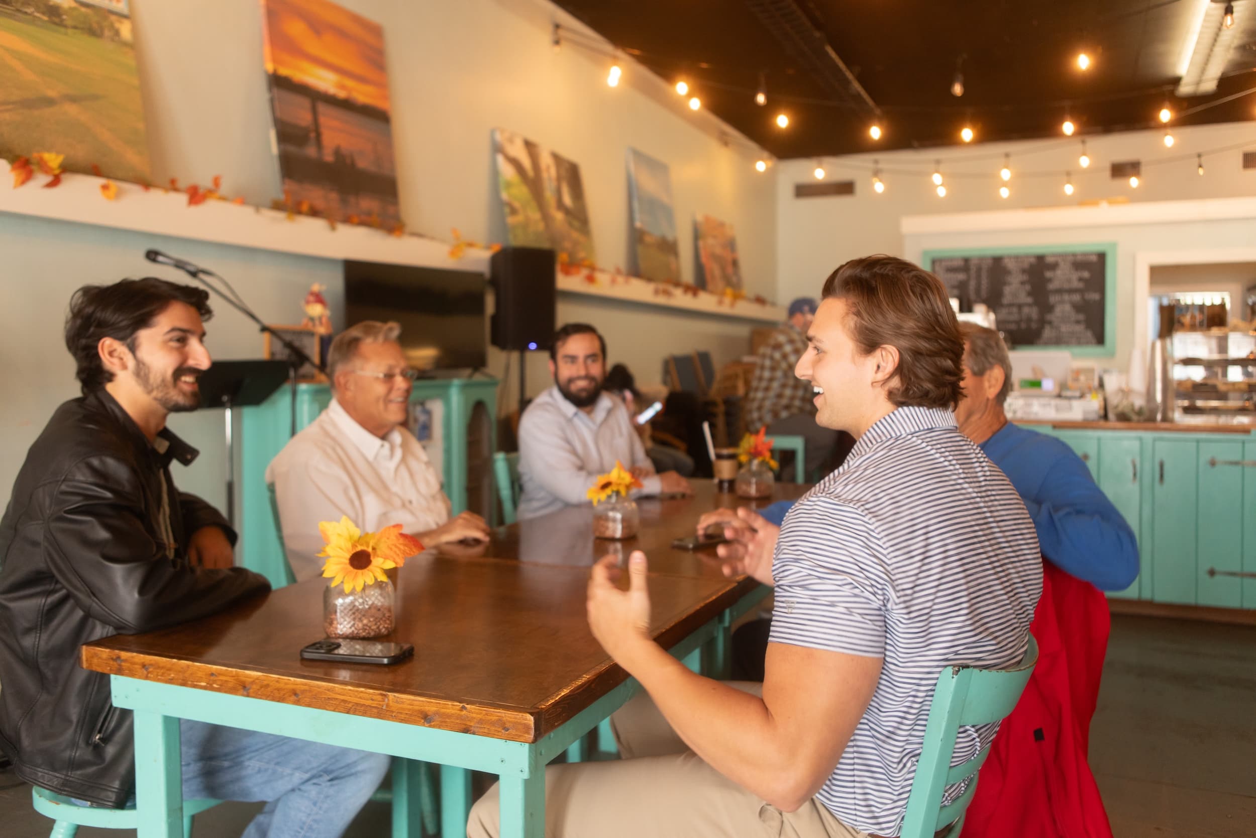 Sam Wilson in a community meeting discussion